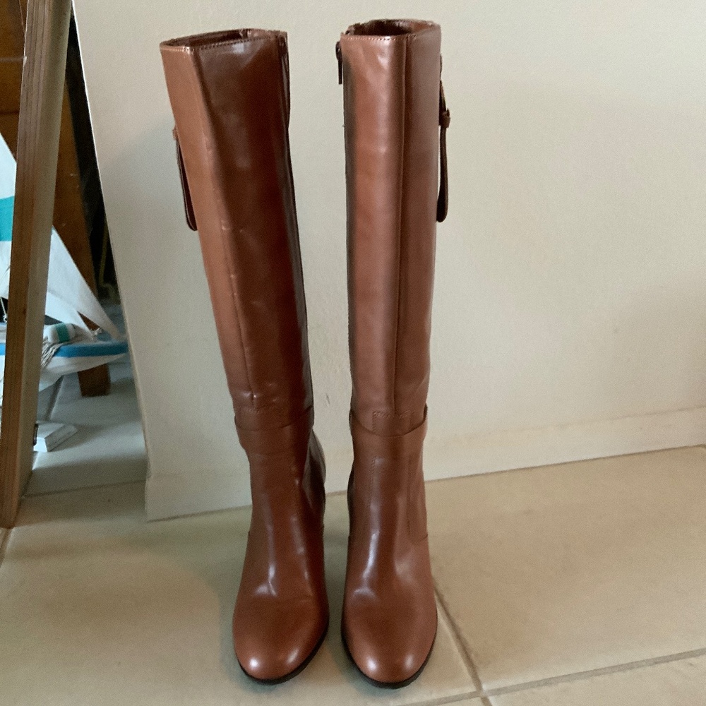 Leather Knee High Boots, Brown Womens Size 7.5, Never Worn Perfect Condition